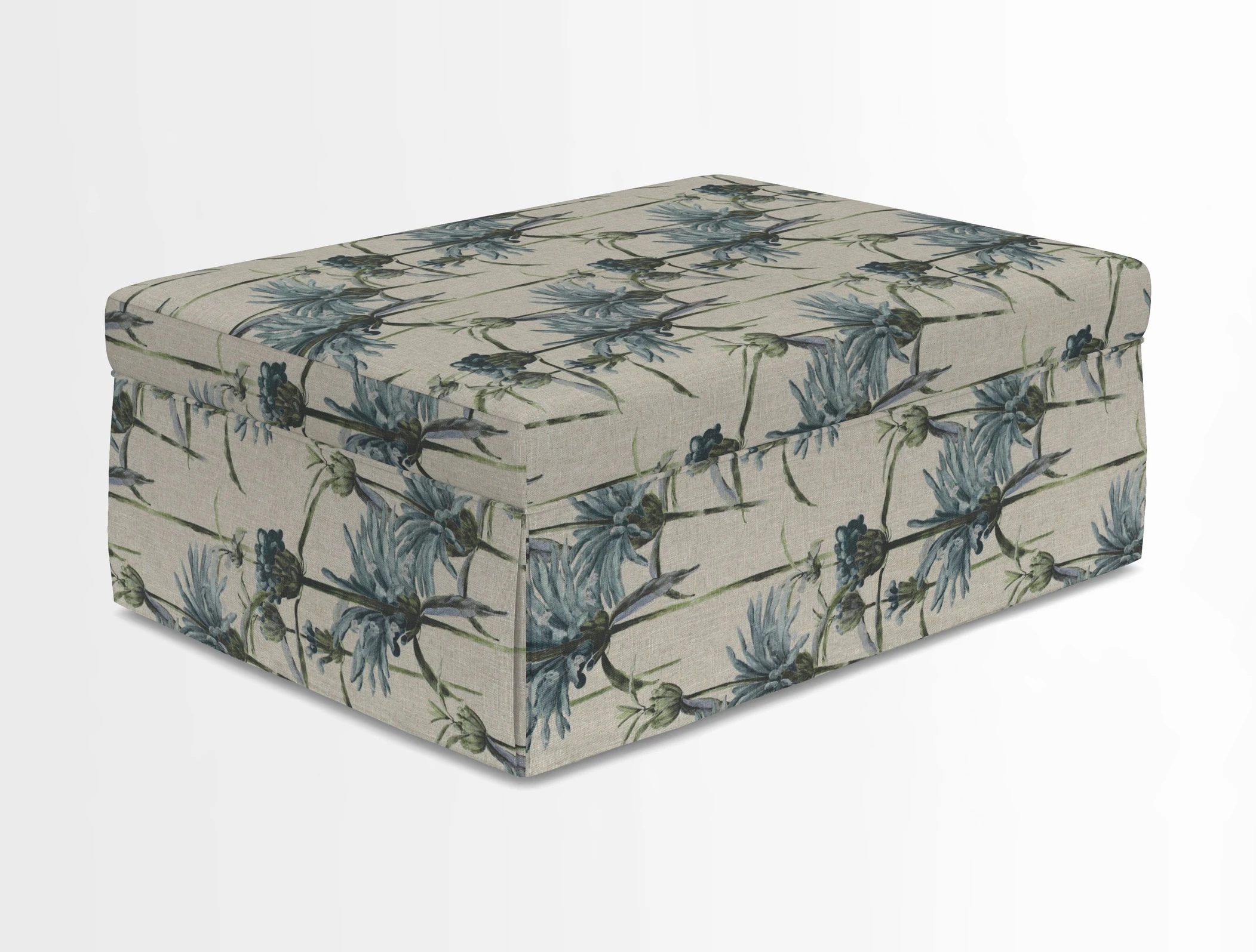 Fontwell footstool in Globe Thistle Storm