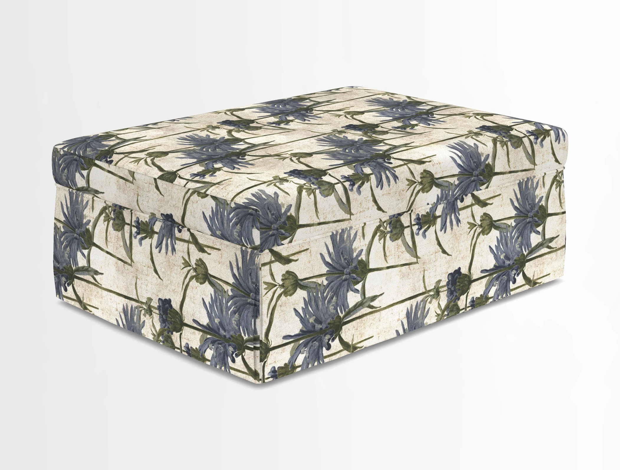 Fontwell footstool in Globe Thistle Storm