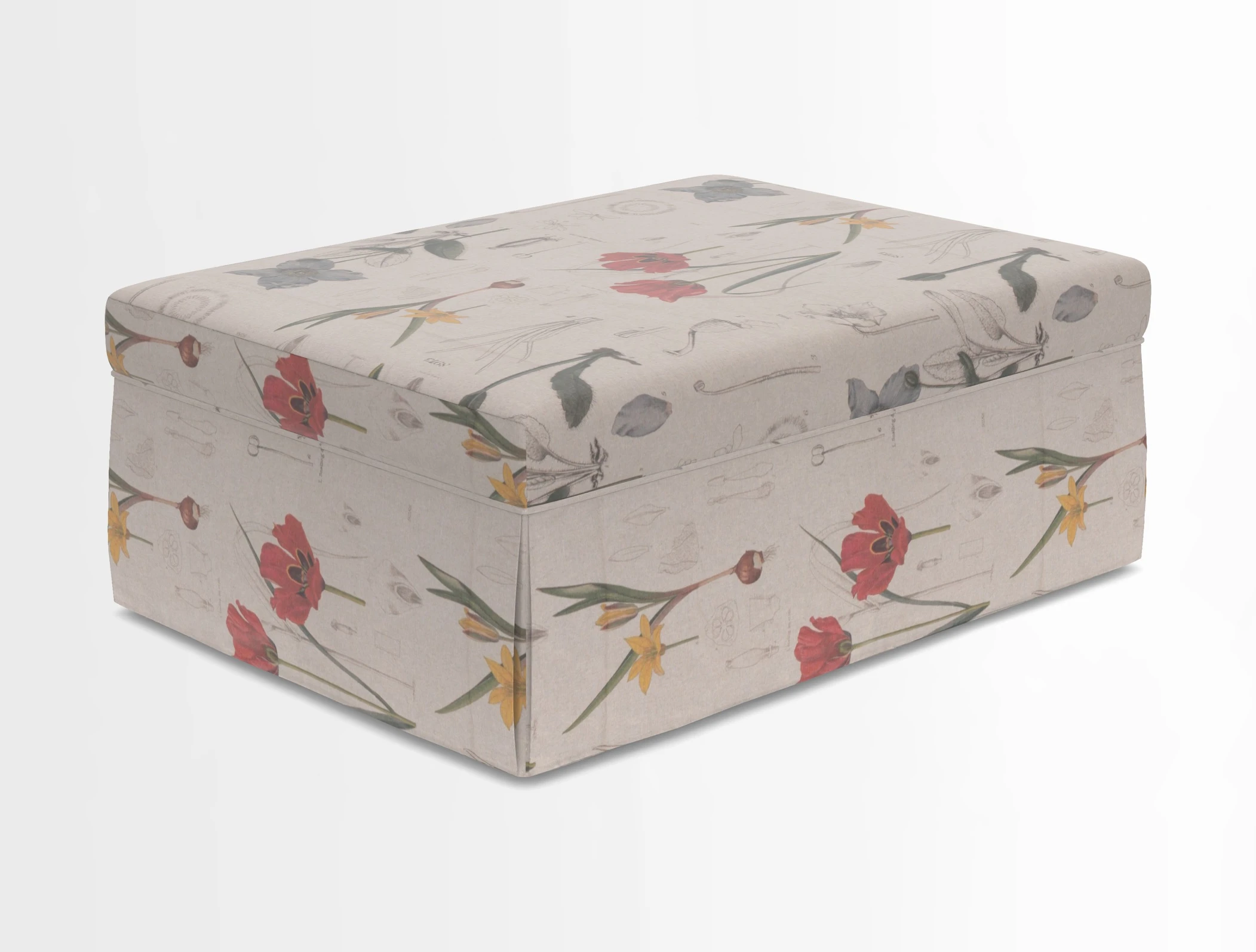 Fontwell footstool in Globe Thistle Storm