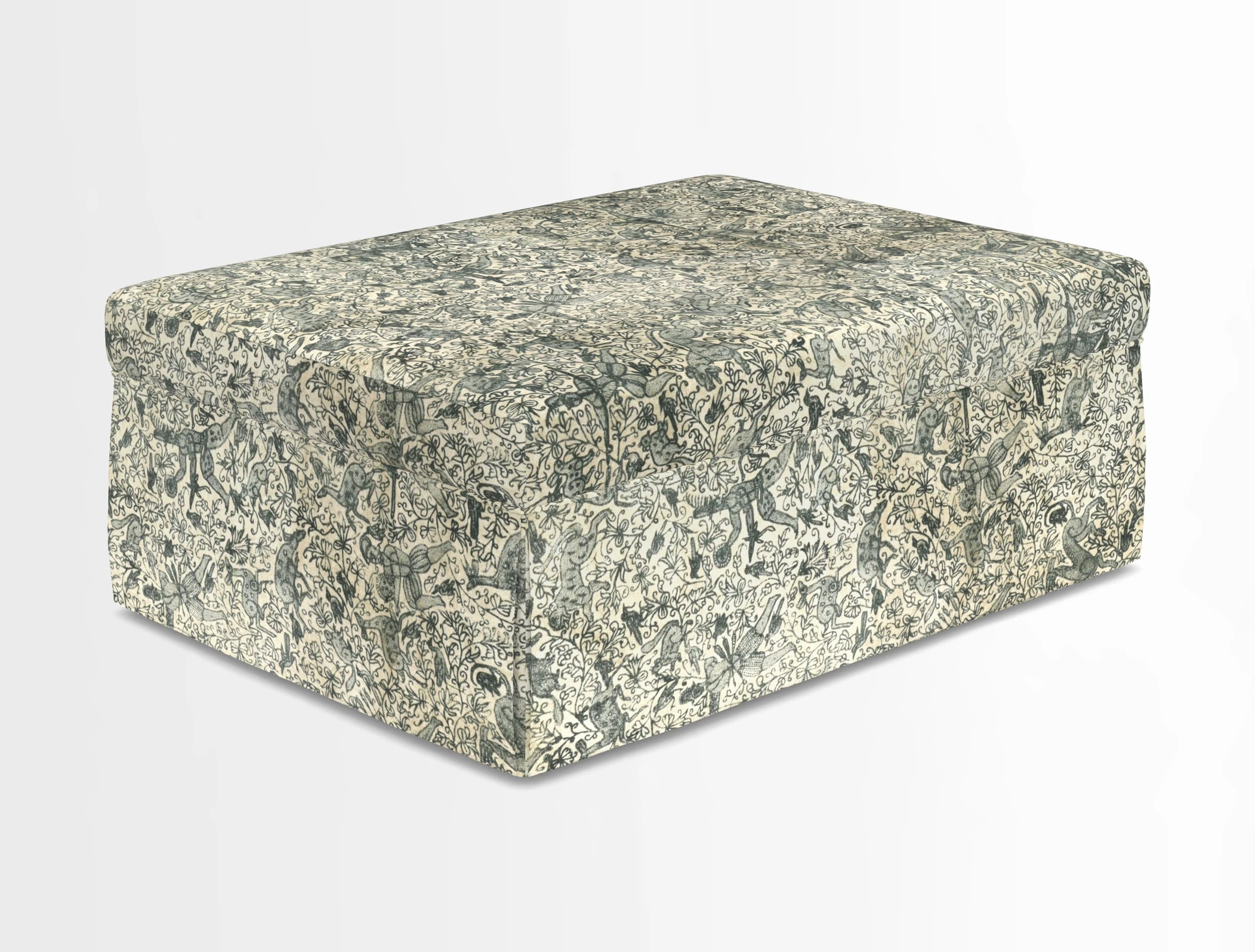 Fontwell footstool in Globe Thistle Storm