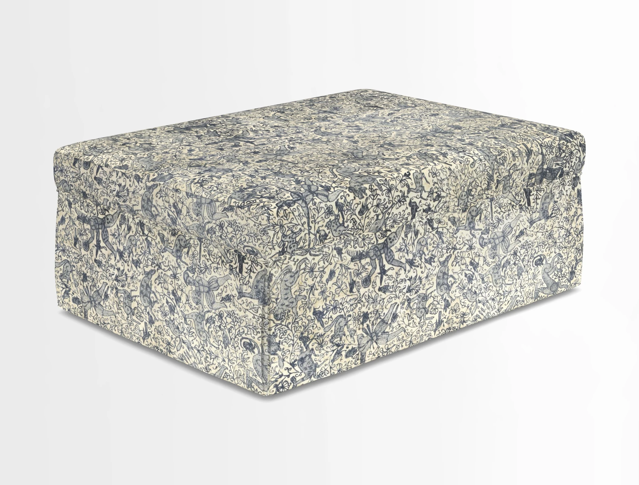 Fontwell footstool in Globe Thistle Storm