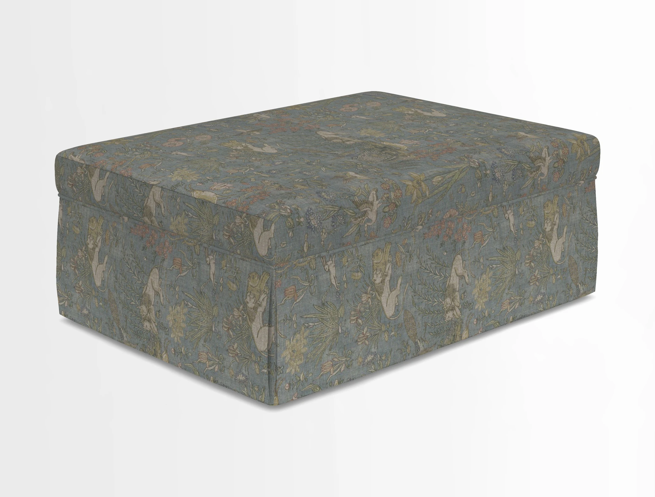 Fontwell footstool in Globe Thistle Storm