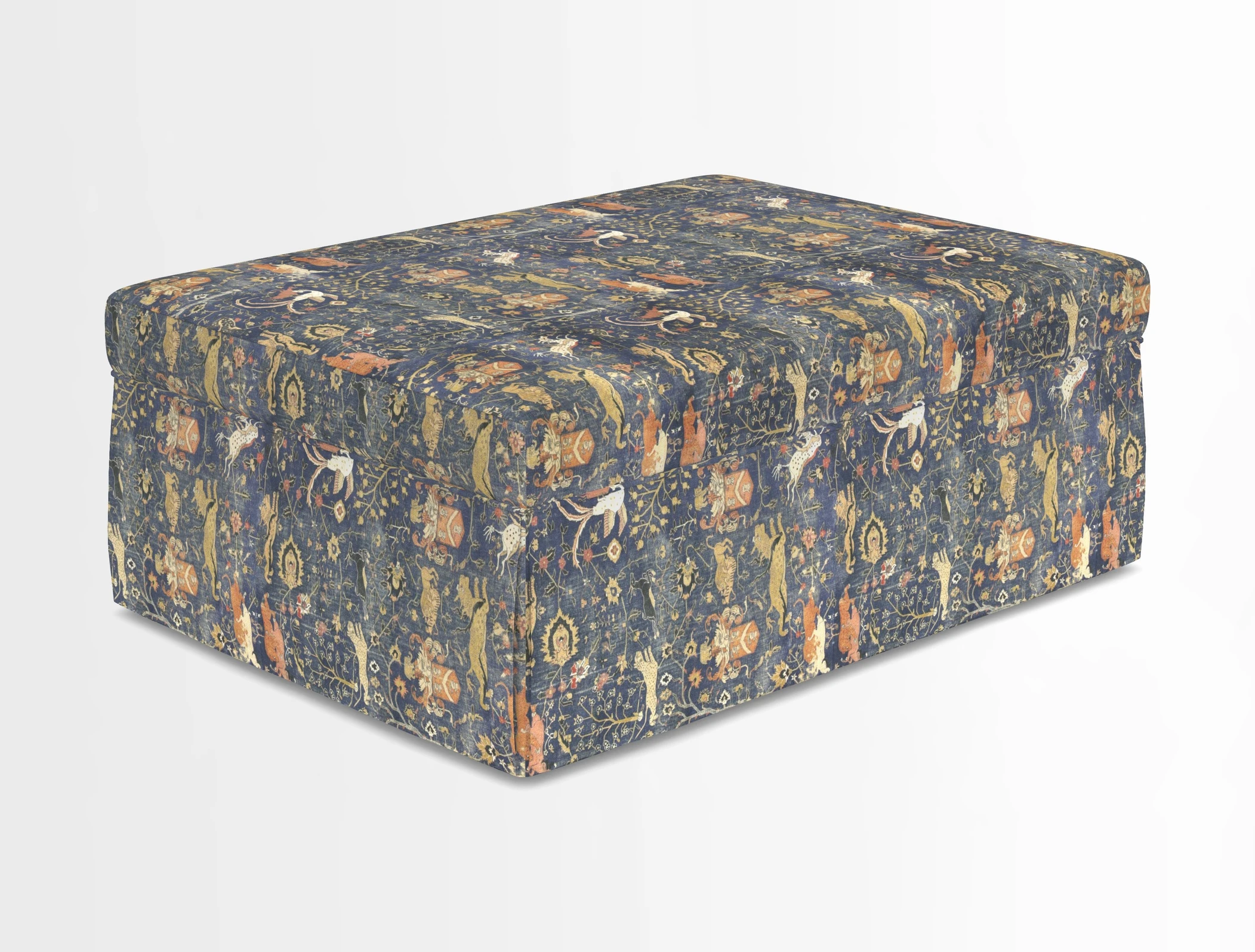 Fontwell footstool in Globe Thistle Storm