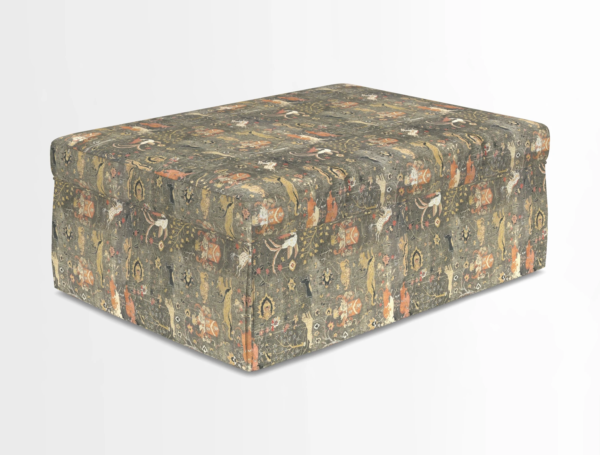 Fontwell footstool in Globe Thistle Storm