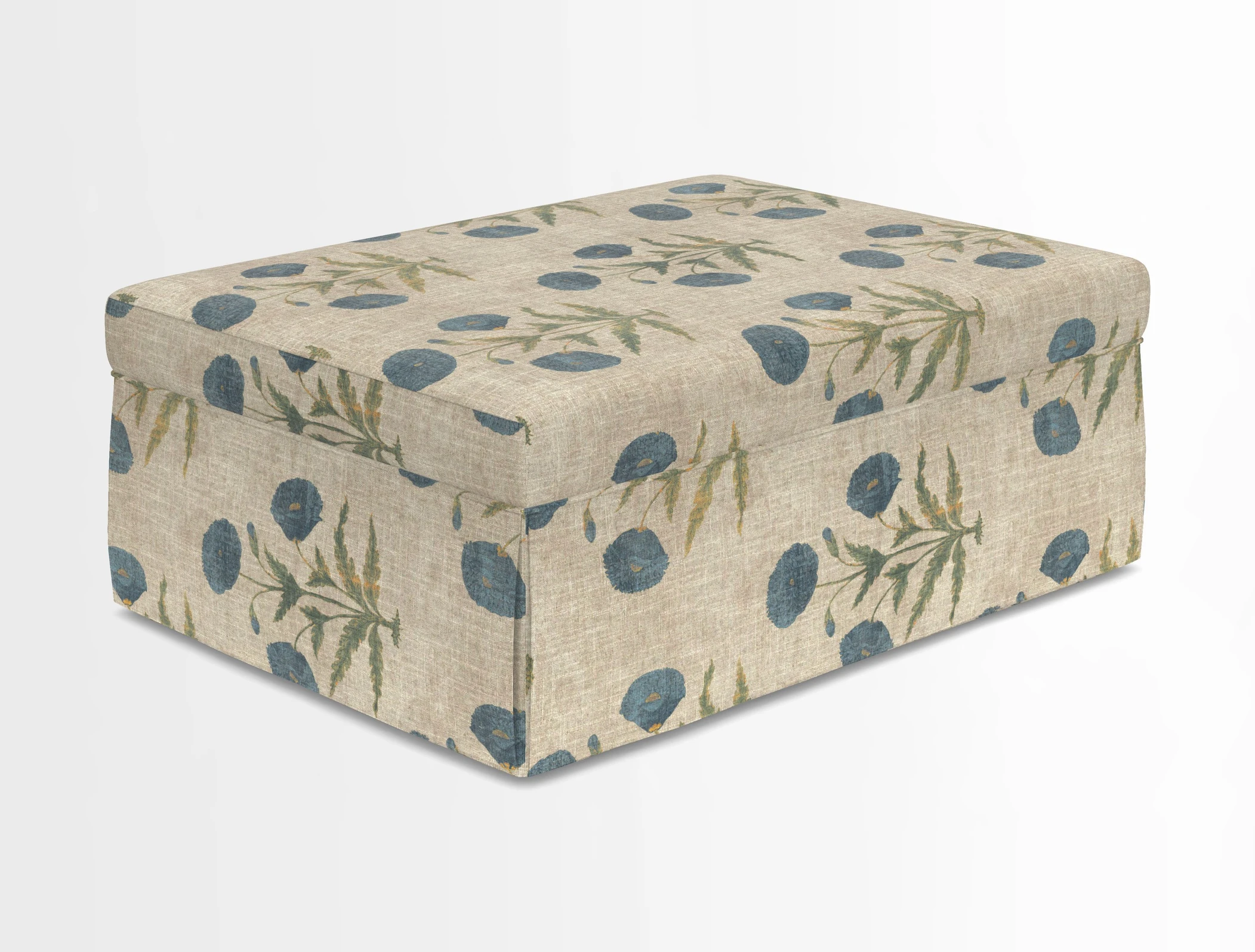Fontwell footstool in Globe Thistle Storm
