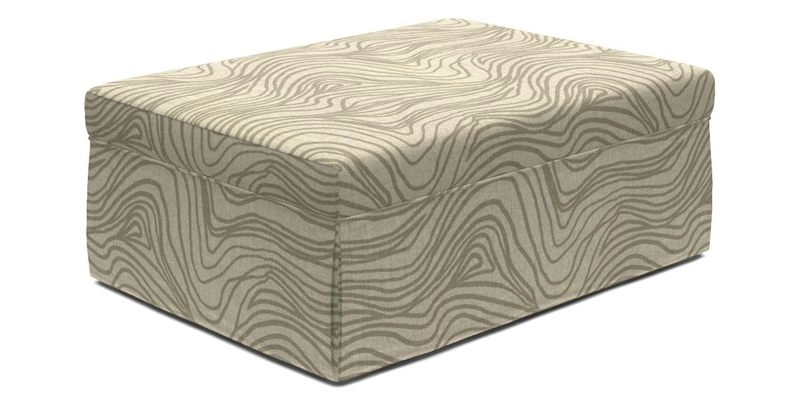 Fontwell footstool A in Sussex Stripe Cinnamon