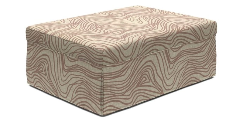 Fontwell footstool A in Sussex Stripe Cinnamon