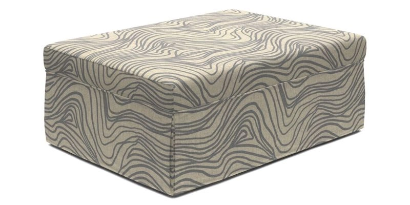 Fontwell footstool A in Sussex Stripe Cinnamon