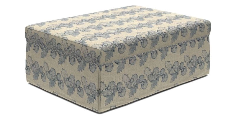 Fontwell footstool A in Sussex Stripe Cinnamon