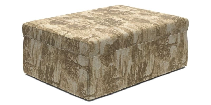 Fontwell footstool A in Sussex Stripe Cinnamon