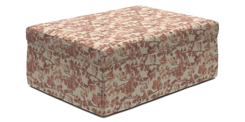 Fontwell footstool A in Sussex Stripe Cinnamon