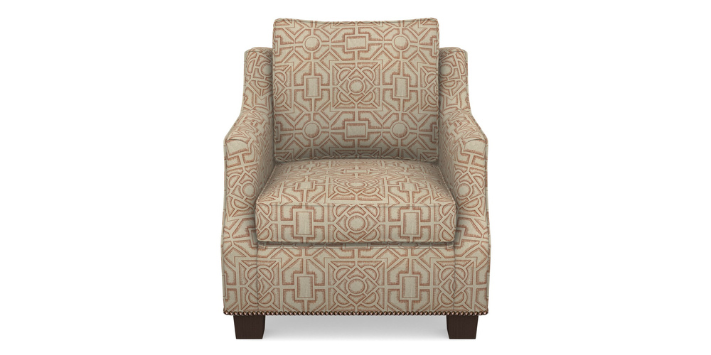 Product photograph of Giggleswick Chair In Rhs Collection - Large Knot Garden Linen - Terracotta from Sofas and Stuff Limited