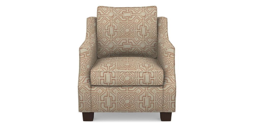 Product photograph of Giggleswick Chair In Rhs Collection - Large Knot Garden Linen - Terracotta from Sofas and Stuff Limited