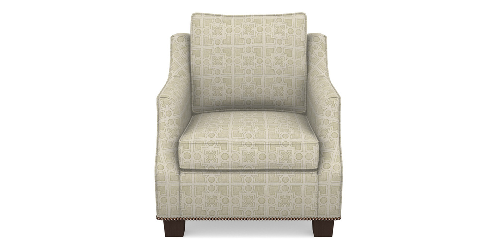 Product photograph of Giggleswick Chair In Rhs Collection - Small Knot Garden Cotton Weave - Olive from Sofas and Stuff Limited