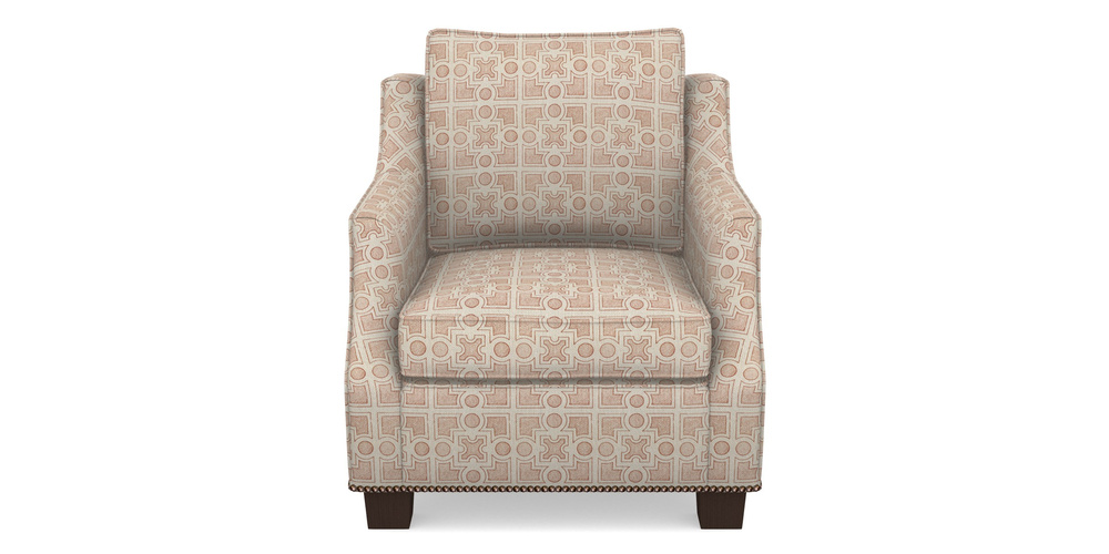 Product photograph of Giggleswick Chair In Rhs Collection - Small Knot Garden Cotton Weave - Terracotta from Sofas and Stuff Limited