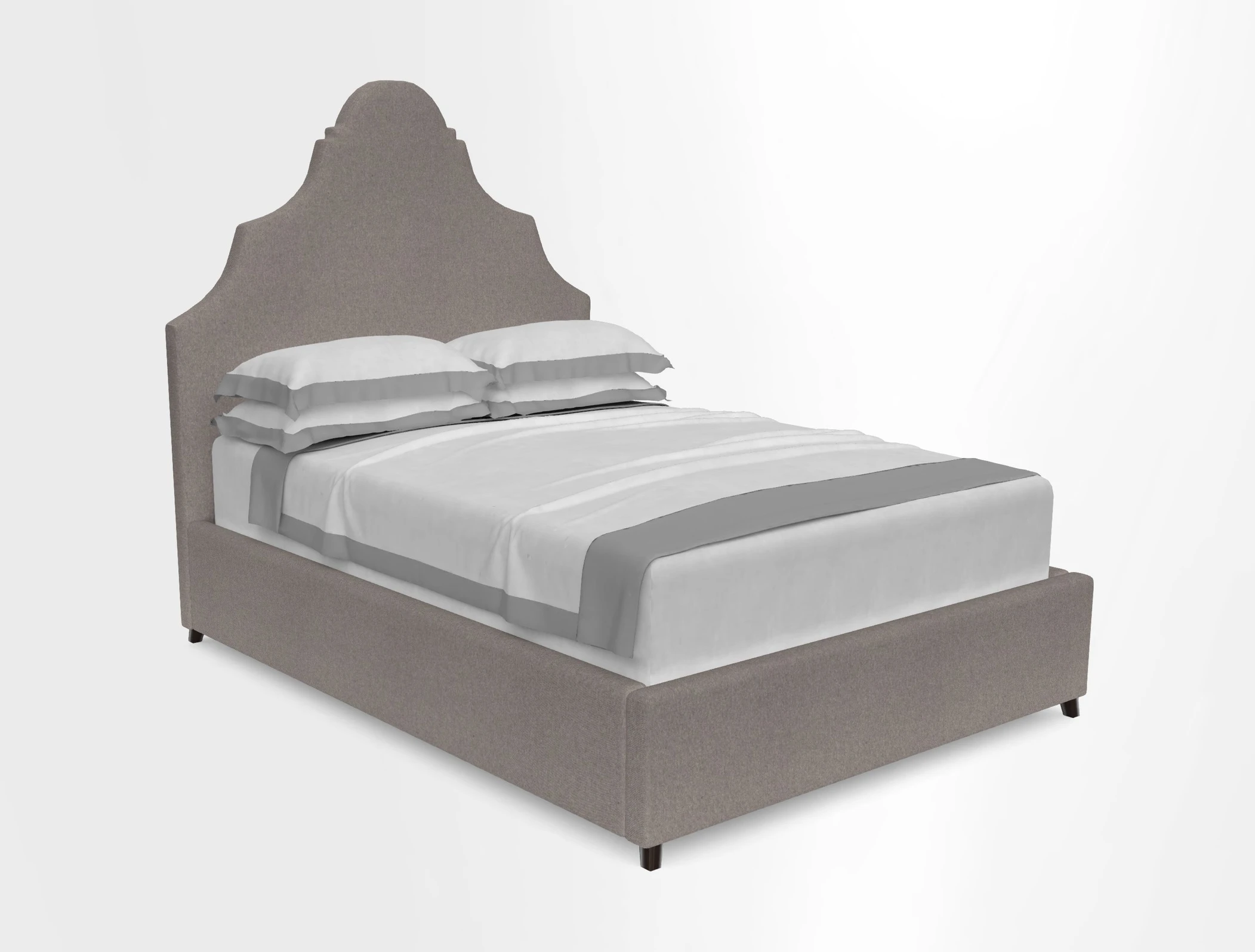 Gothic King Bed in RHS Collection Gertrude Jekyll Trailing Vine Brown