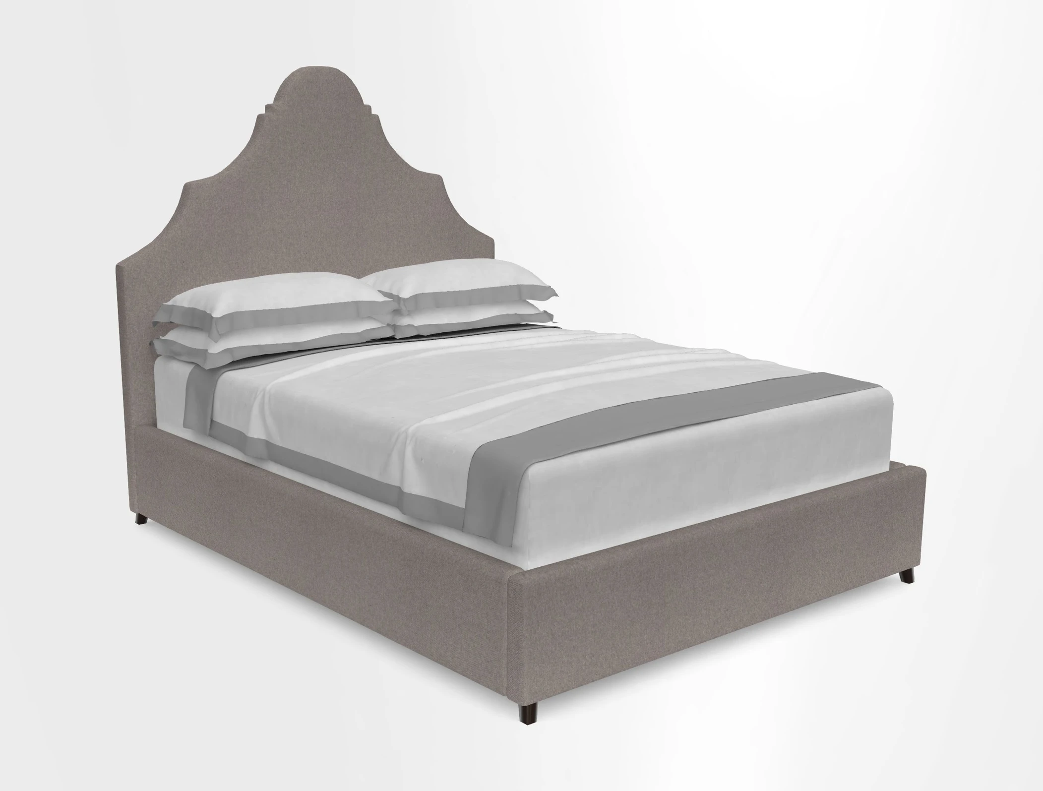 Gothic King Bed in RHS Collection Gertrude Jekyll Trailing Vine Brown