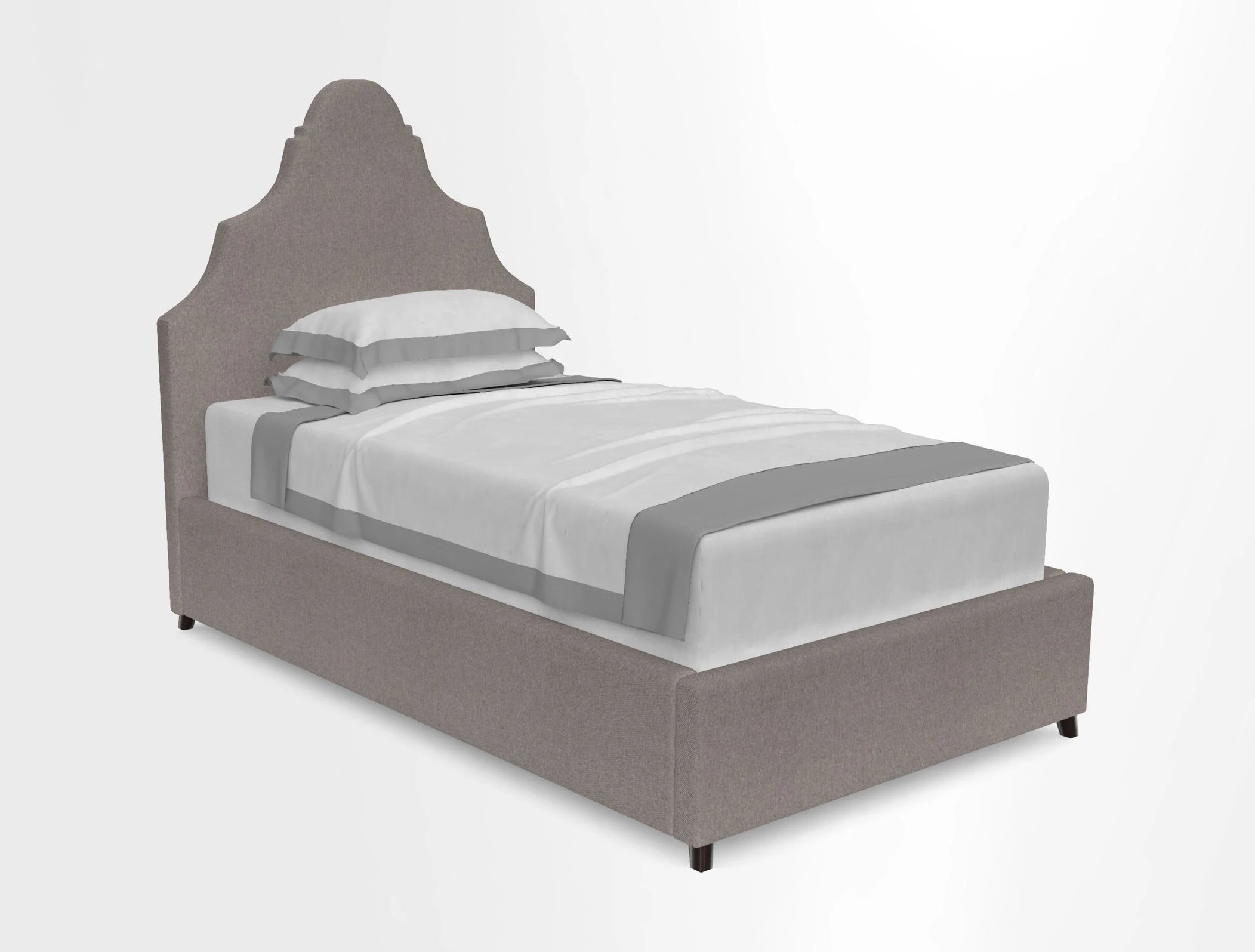 Gothic King Bed in RHS Collection Gertrude Jekyll Trailing Vine Brown