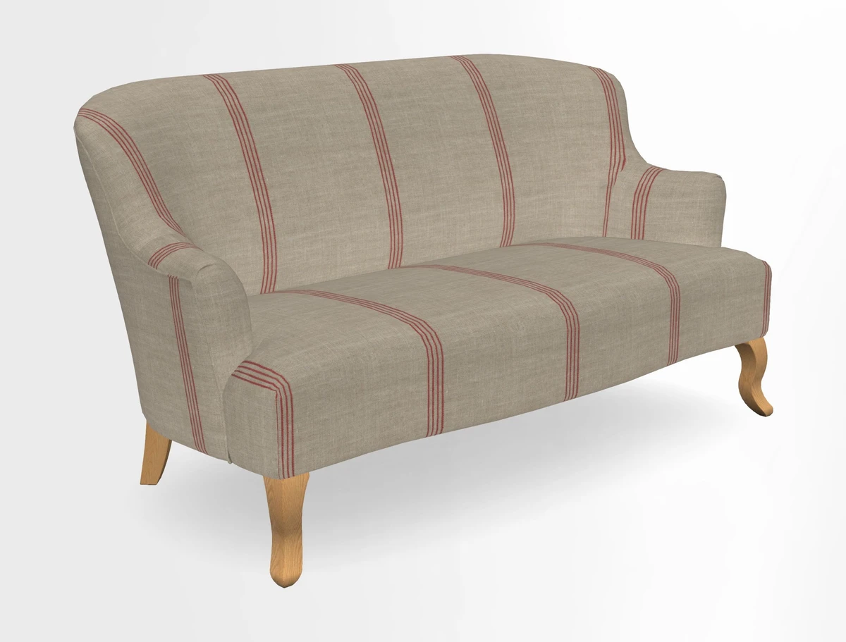 Grassington 3 Seater Sofa in RHS Botanicals on Velvet Ferns Toile Olive with scatter in Almost Plain Velvet Harvest