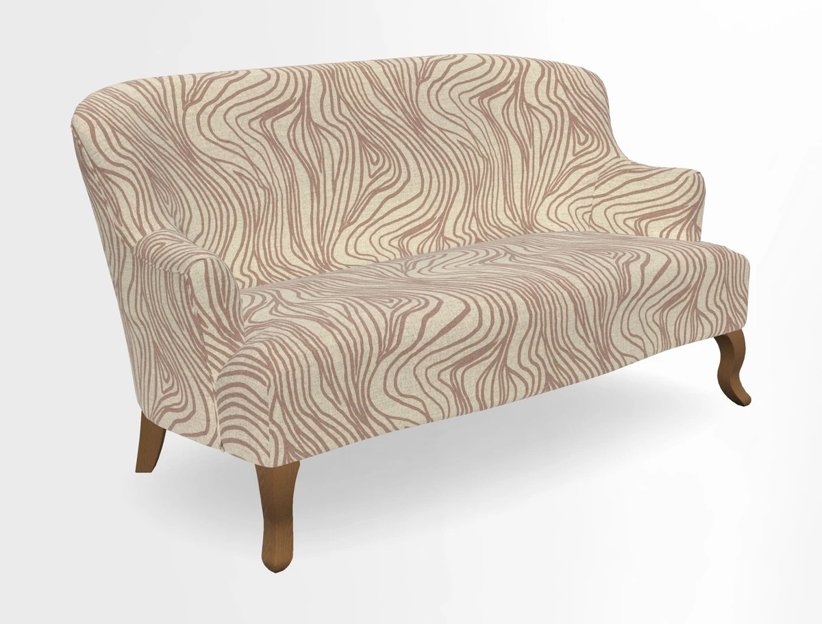 Grassington 3 Seater Sofa in RHS Botanicals on Velvet Ferns Toile Olive with scatter in Almost Plain Velvet Harvest