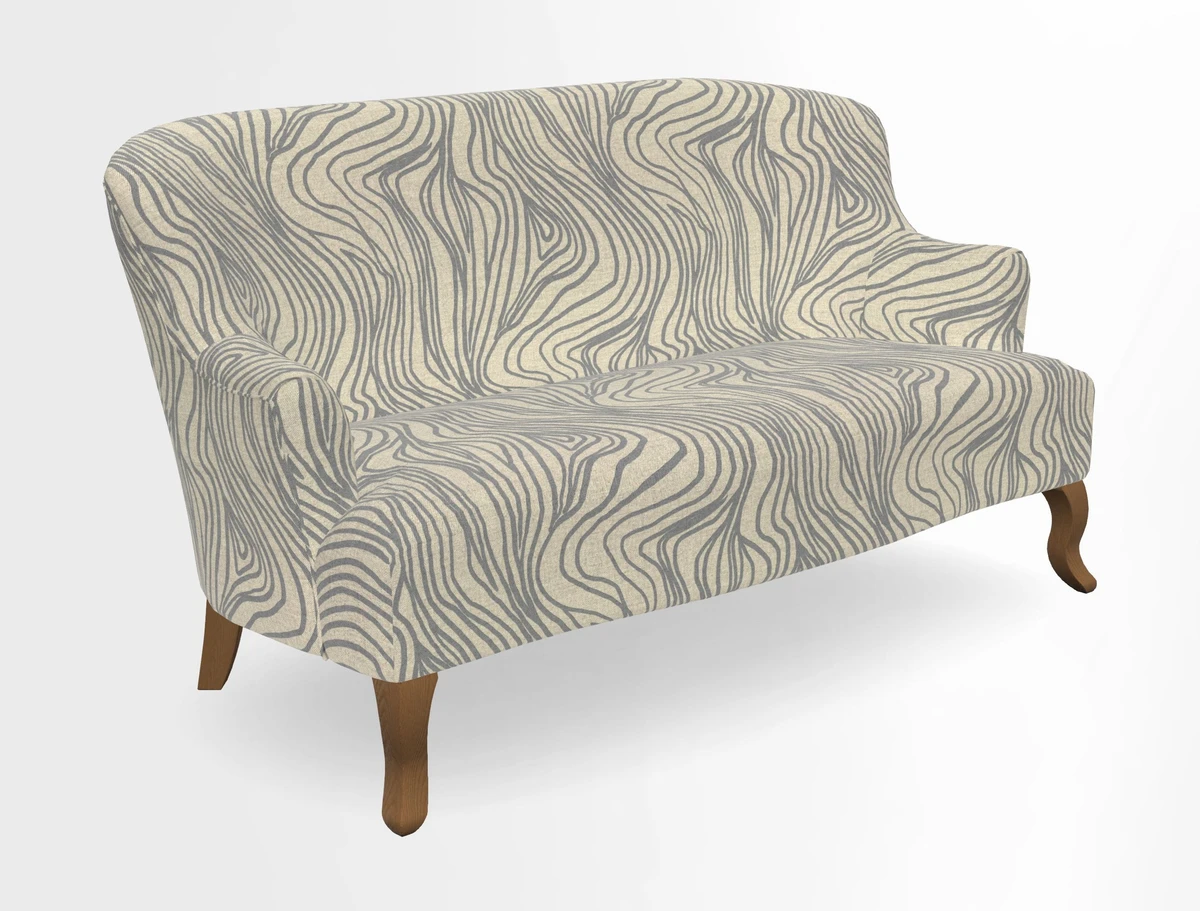 Grassington 3 Seater Sofa in RHS Botanicals on Velvet Ferns Toile Olive with scatter in Almost Plain Velvet Harvest