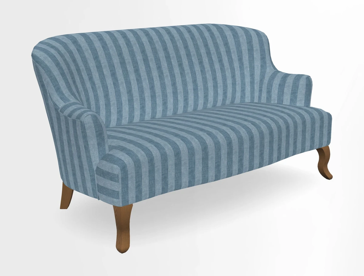 Grassington 3 Seater Sofa in RHS Botanicals on Velvet Ferns Toile Olive with scatter in Almost Plain Velvet Harvest