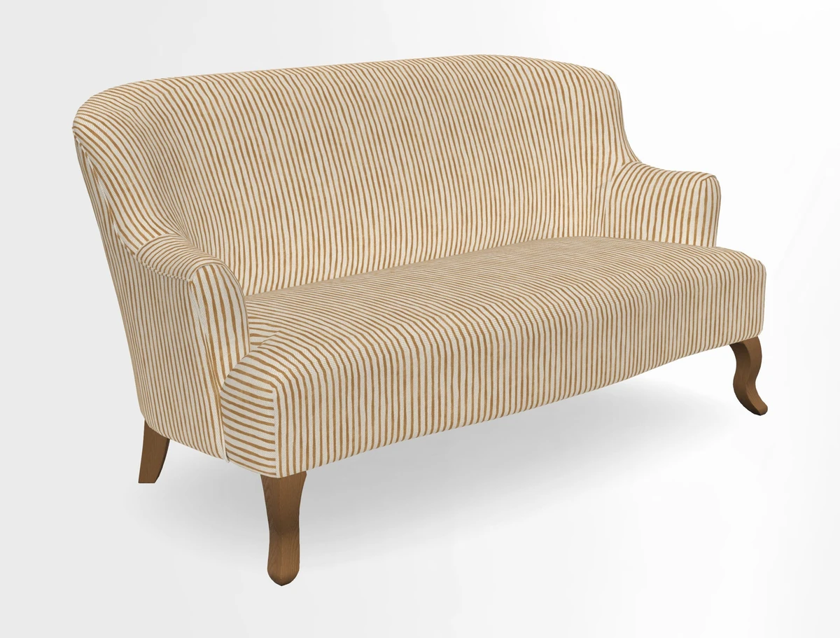 Grassington 3 Seater Sofa in RHS Botanicals on Velvet Ferns Toile Olive with scatter in Almost Plain Velvet Harvest