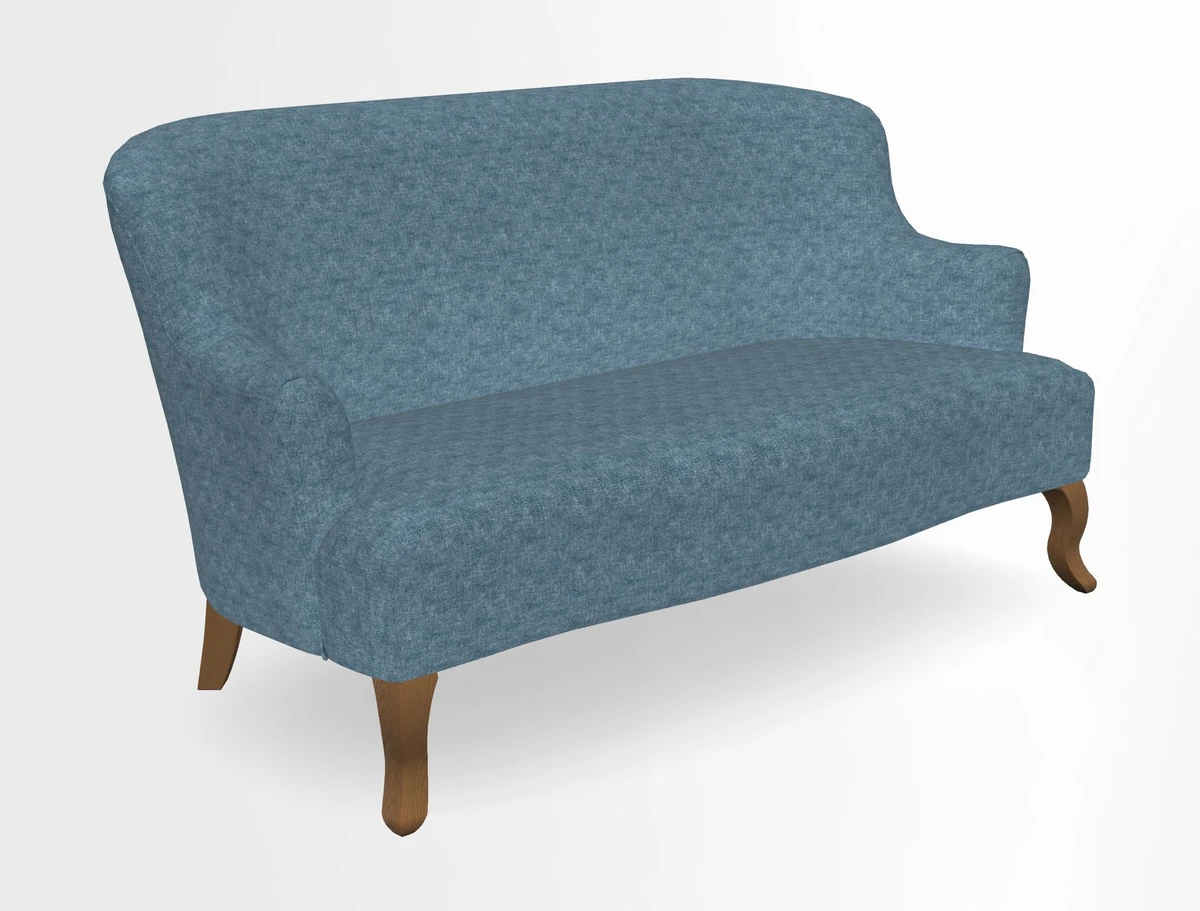 Grassington 3 Seater Sofa in RHS Botanicals on Velvet Ferns Toile Olive with scatter in Almost Plain Velvet Harvest