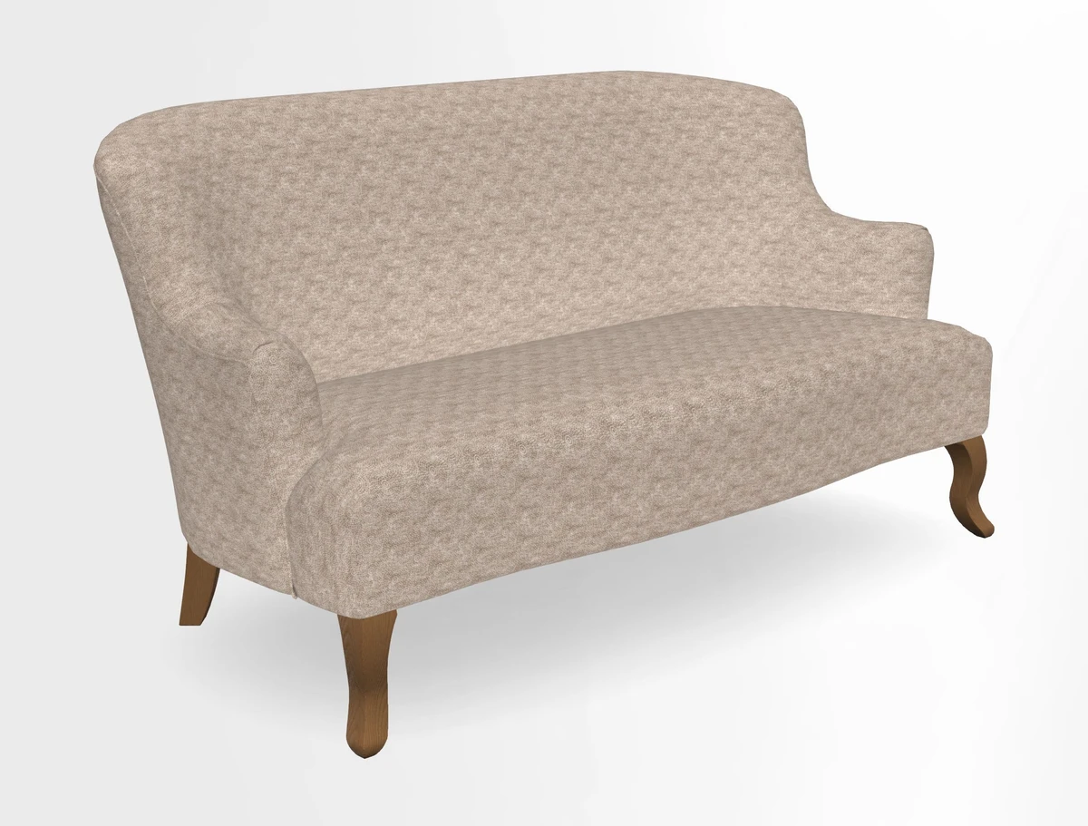 Grassington 3 Seater Sofa in RHS Botanicals on Velvet Ferns Toile Olive with scatter in Almost Plain Velvet Harvest