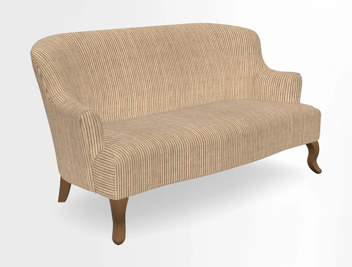 Grassington 3 Seater Sofa in RHS Botanicals on Velvet Ferns Toile Olive with scatter in Almost Plain Velvet Harvest