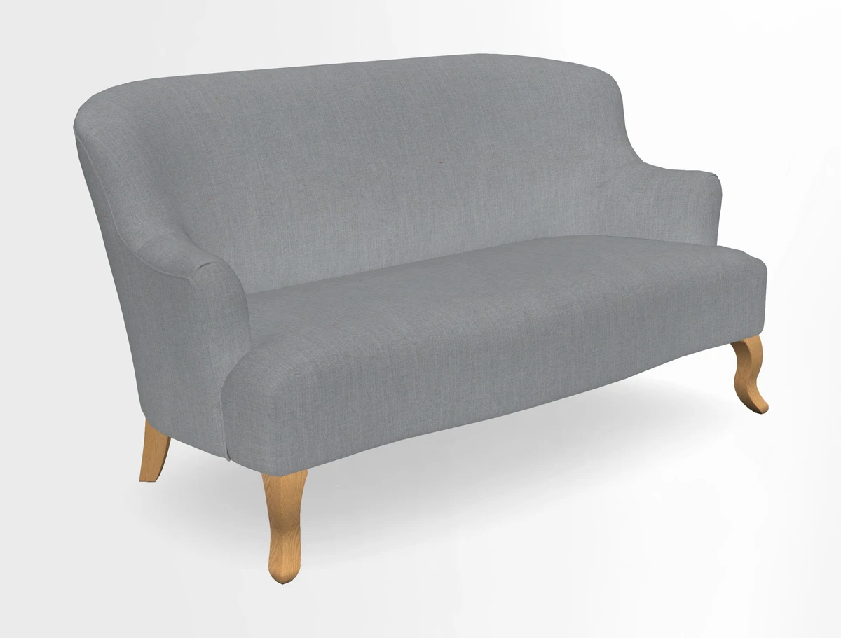 Grassington 3 Seater Sofa in RHS Botanicals on Velvet Ferns Toile Olive with scatter in Almost Plain Velvet Harvest