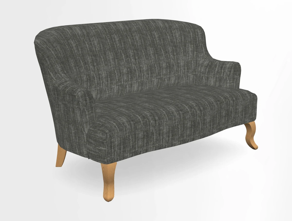 Grassington 3 Seater Sofa in RHS Botanicals on Velvet Ferns Toile Olive with scatter in Almost Plain Velvet Harvest