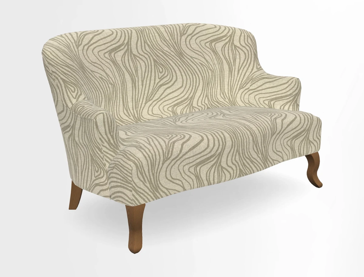 Grassington 3 Seater Sofa in RHS Botanicals on Velvet Ferns Toile Olive with scatter in Almost Plain Velvet Harvest