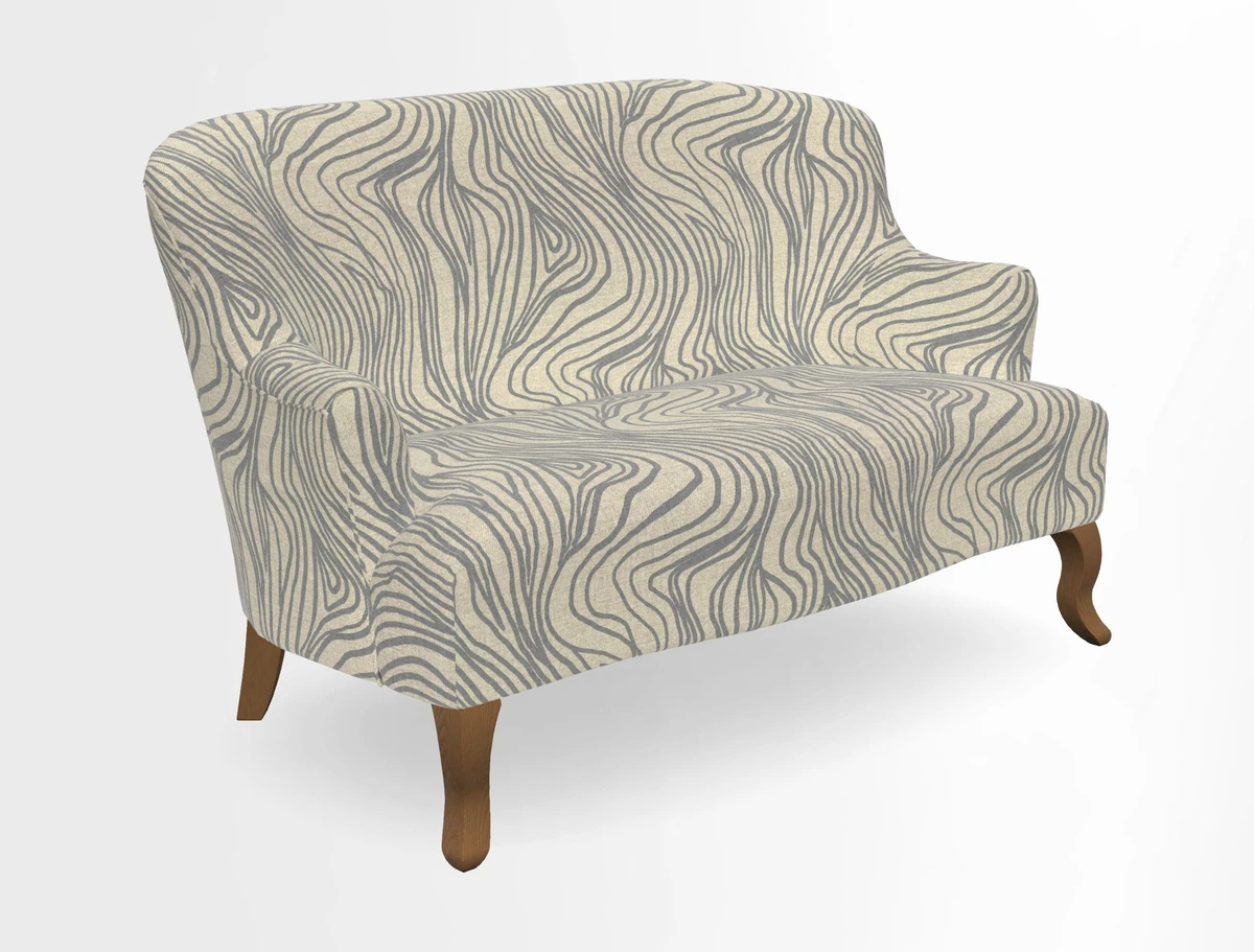 Grassington 3 Seater Sofa in RHS Botanicals on Velvet Ferns Toile Olive with scatter in Almost Plain Velvet Harvest