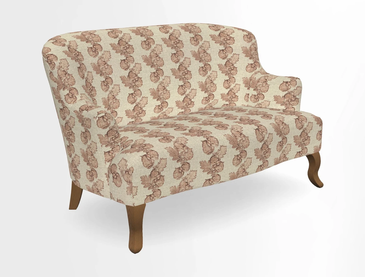 Grassington 3 Seater Sofa in RHS Botanicals on Velvet Ferns Toile Olive with scatter in Almost Plain Velvet Harvest