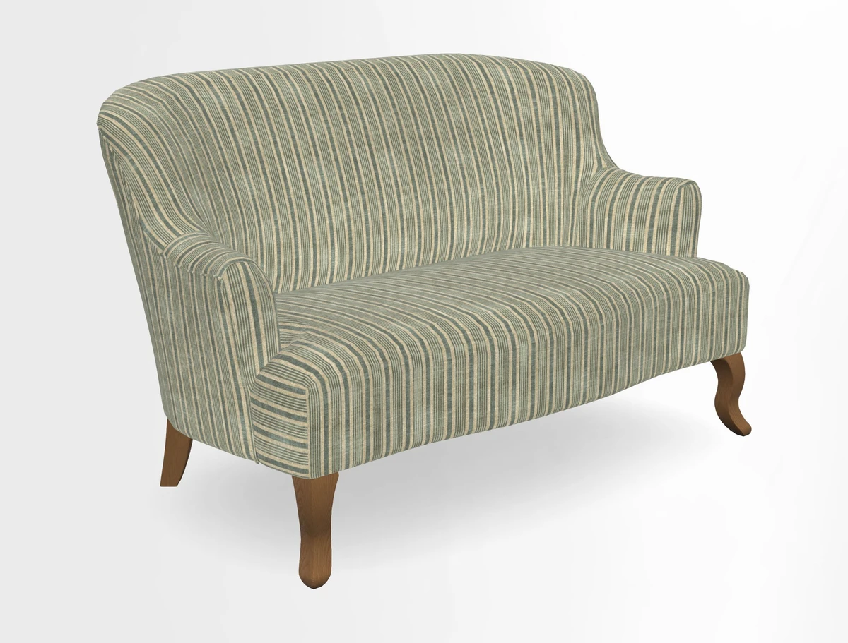 Grassington 3 Seater Sofa in RHS Botanicals on Velvet Ferns Toile Olive with scatter in Almost Plain Velvet Harvest