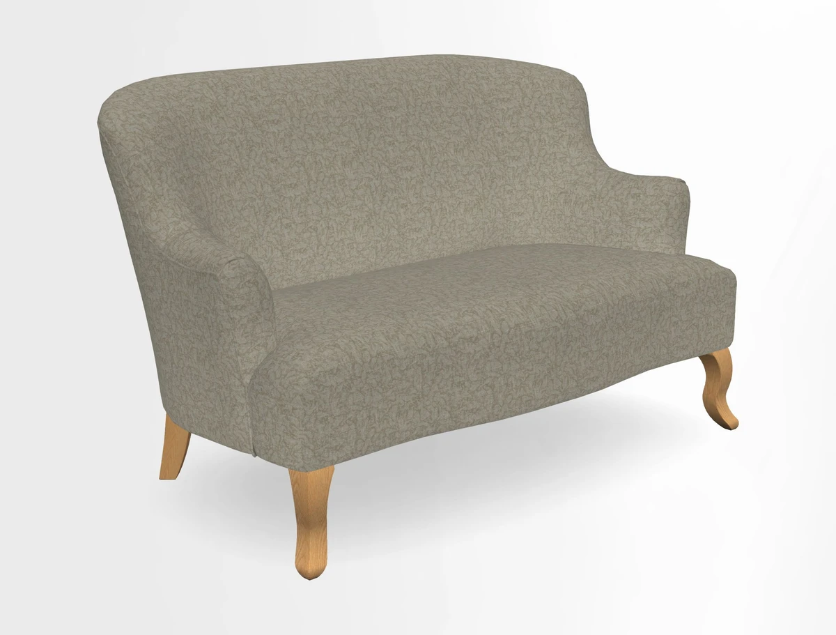 Grassington 3 Seater Sofa in RHS Botanicals on Velvet Ferns Toile Olive with scatter in Almost Plain Velvet Harvest