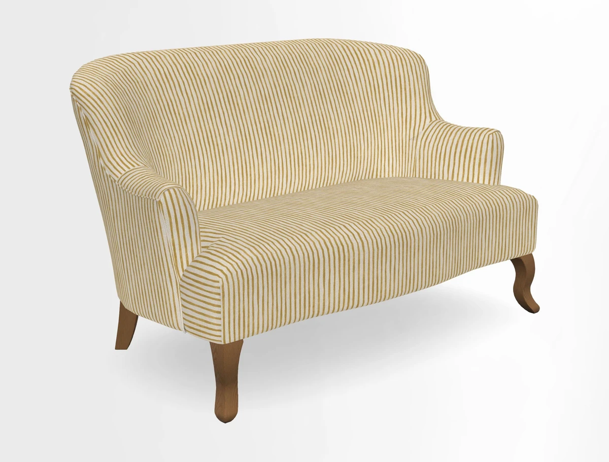Grassington 3 Seater Sofa in RHS Botanicals on Velvet Ferns Toile Olive with scatter in Almost Plain Velvet Harvest