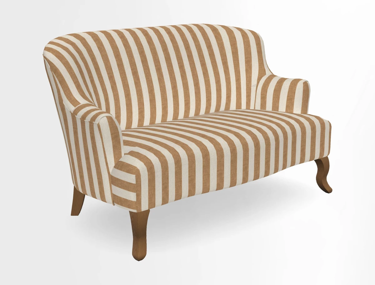 Grassington 3 Seater Sofa in RHS Botanicals on Velvet Ferns Toile Olive with scatter in Almost Plain Velvet Harvest