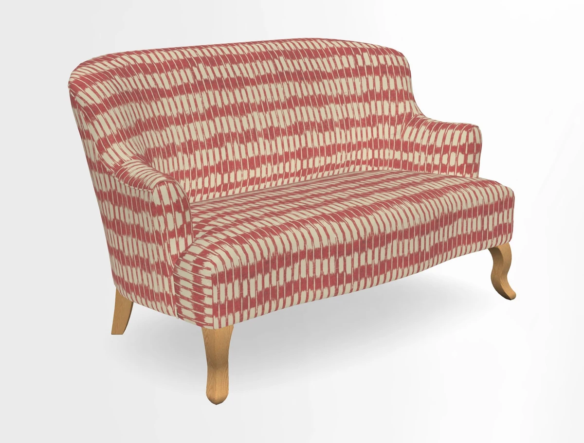 Grassington 3 Seater Sofa in RHS Botanicals on Velvet Ferns Toile Olive with scatter in Almost Plain Velvet Harvest