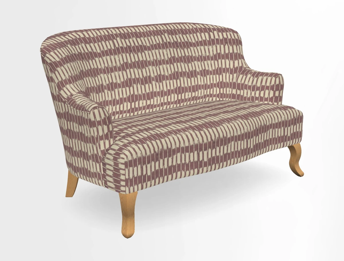 Grassington 3 Seater Sofa in RHS Botanicals on Velvet Ferns Toile Olive with scatter in Almost Plain Velvet Harvest