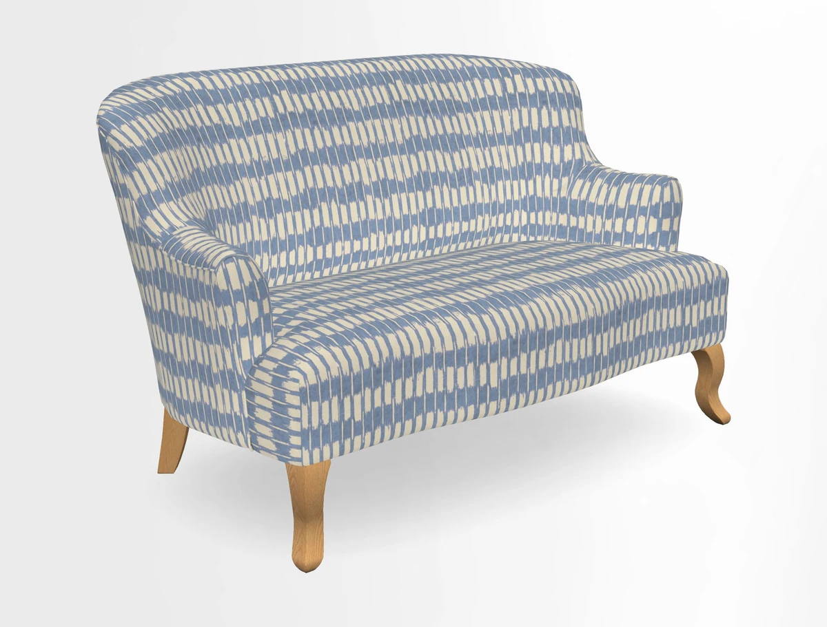 Grassington 3 Seater Sofa in RHS Botanicals on Velvet Ferns Toile Olive with scatter in Almost Plain Velvet Harvest