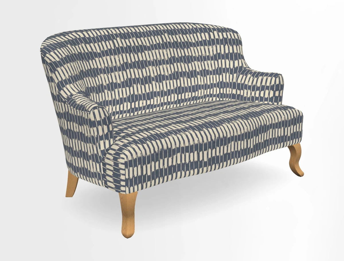 Grassington 3 Seater Sofa in RHS Botanicals on Velvet Ferns Toile Olive with scatter in Almost Plain Velvet Harvest