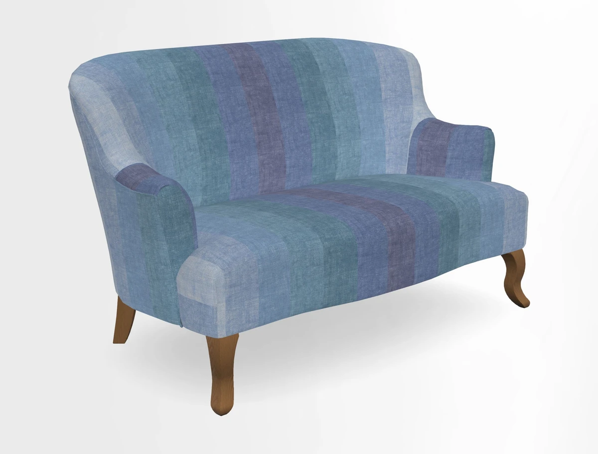 Grassington 3 Seater Sofa in RHS Botanicals on Velvet Ferns Toile Olive with scatter in Almost Plain Velvet Harvest
