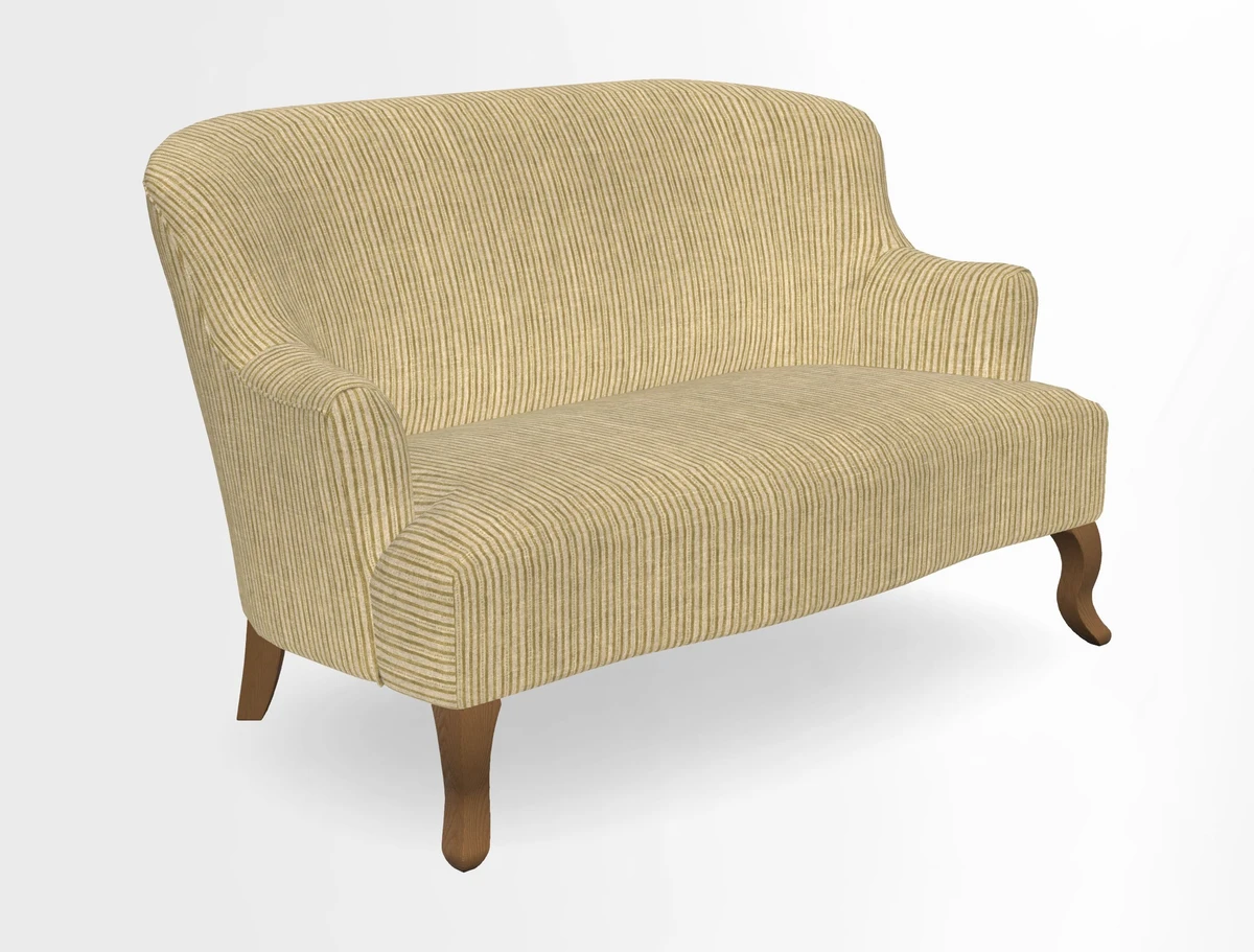 Grassington 3 Seater Sofa in RHS Botanicals on Velvet Ferns Toile Olive with scatter in Almost Plain Velvet Harvest