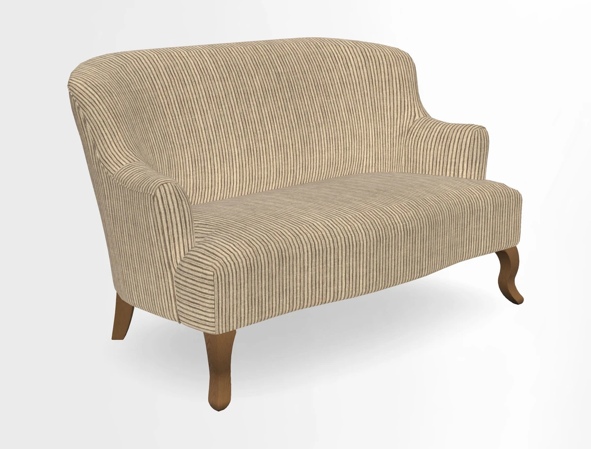 Grassington 3 Seater Sofa in RHS Botanicals on Velvet Ferns Toile Olive with scatter in Almost Plain Velvet Harvest