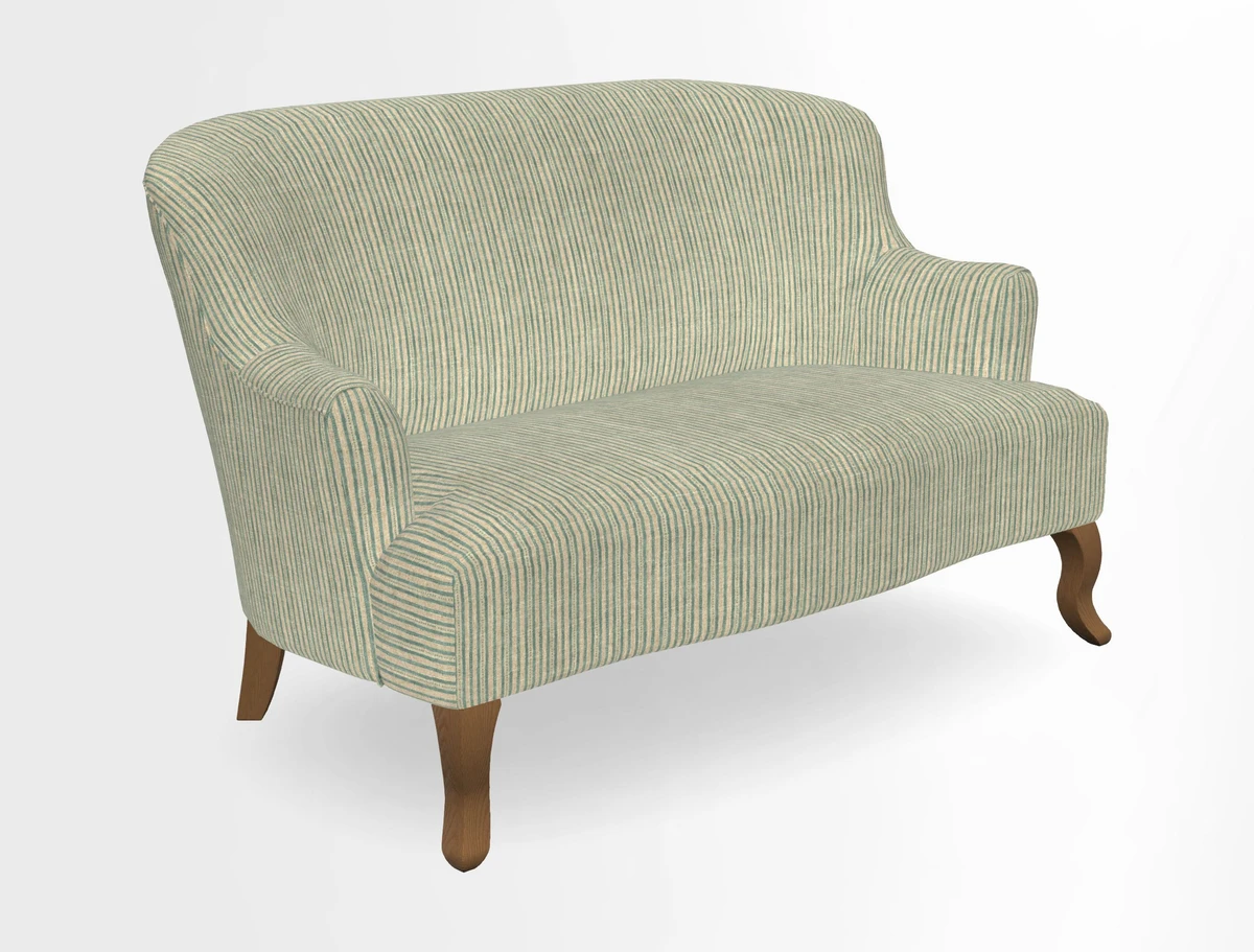 Grassington 3 Seater Sofa in RHS Botanicals on Velvet Ferns Toile Olive with scatter in Almost Plain Velvet Harvest
