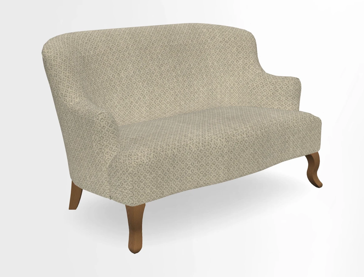 Grassington 3 Seater Sofa in RHS Botanicals on Velvet Ferns Toile Olive with scatter in Almost Plain Velvet Harvest