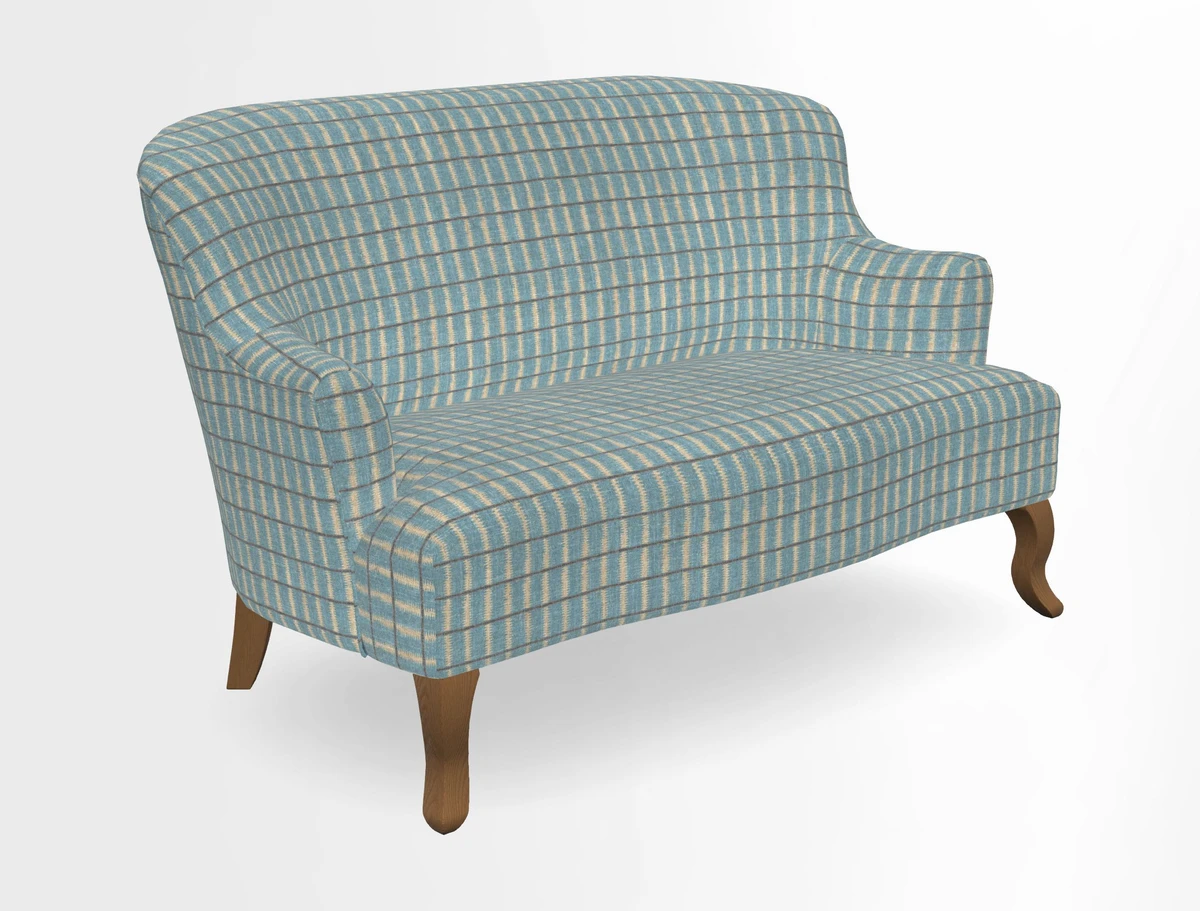 Grassington 3 Seater Sofa in RHS Botanicals on Velvet Ferns Toile Olive with scatter in Almost Plain Velvet Harvest