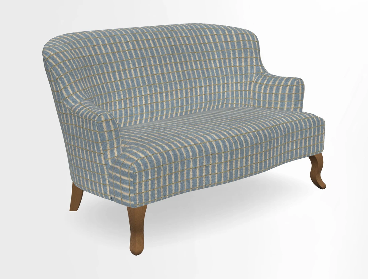 Grassington 3 Seater Sofa in RHS Botanicals on Velvet Ferns Toile Olive with scatter in Almost Plain Velvet Harvest